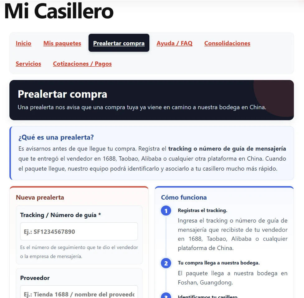 Captura anonimizada para prealertar una compra